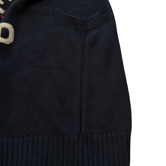 Vintage Polo Ralph Lauren Handknit Lifeguard Sweater Vest XL Black Pima Cotton - Picture 5 of 6